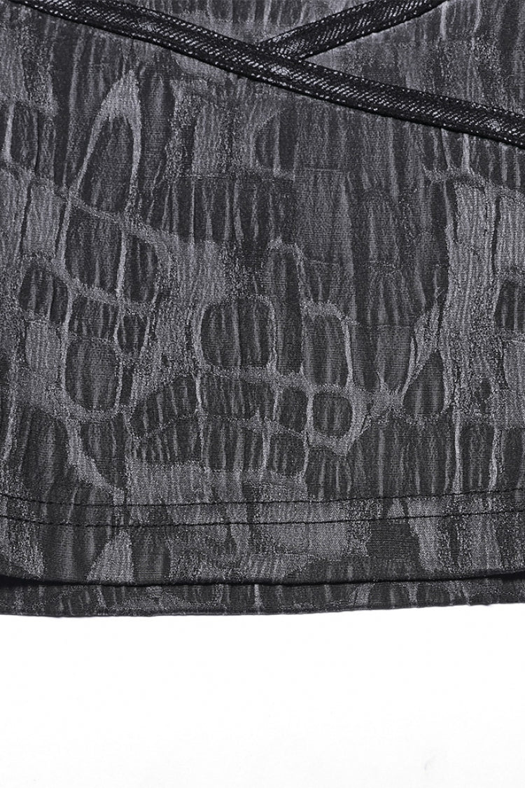 Black Stripes Print Baggy Men's Punk Pants