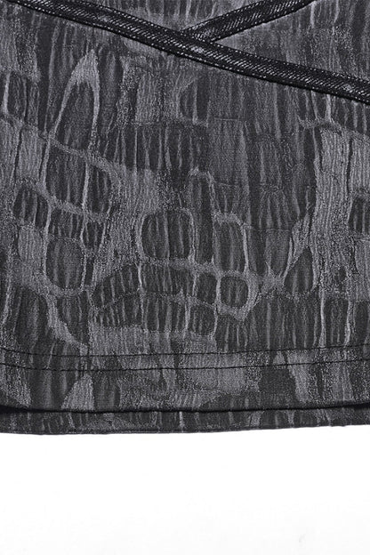 Black Stripes Print Baggy Men's Punk Pants