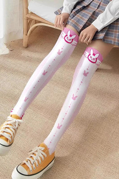 Cute Anime Print Sweet Japanese Lolita Over The Knee Socks 10 Styles