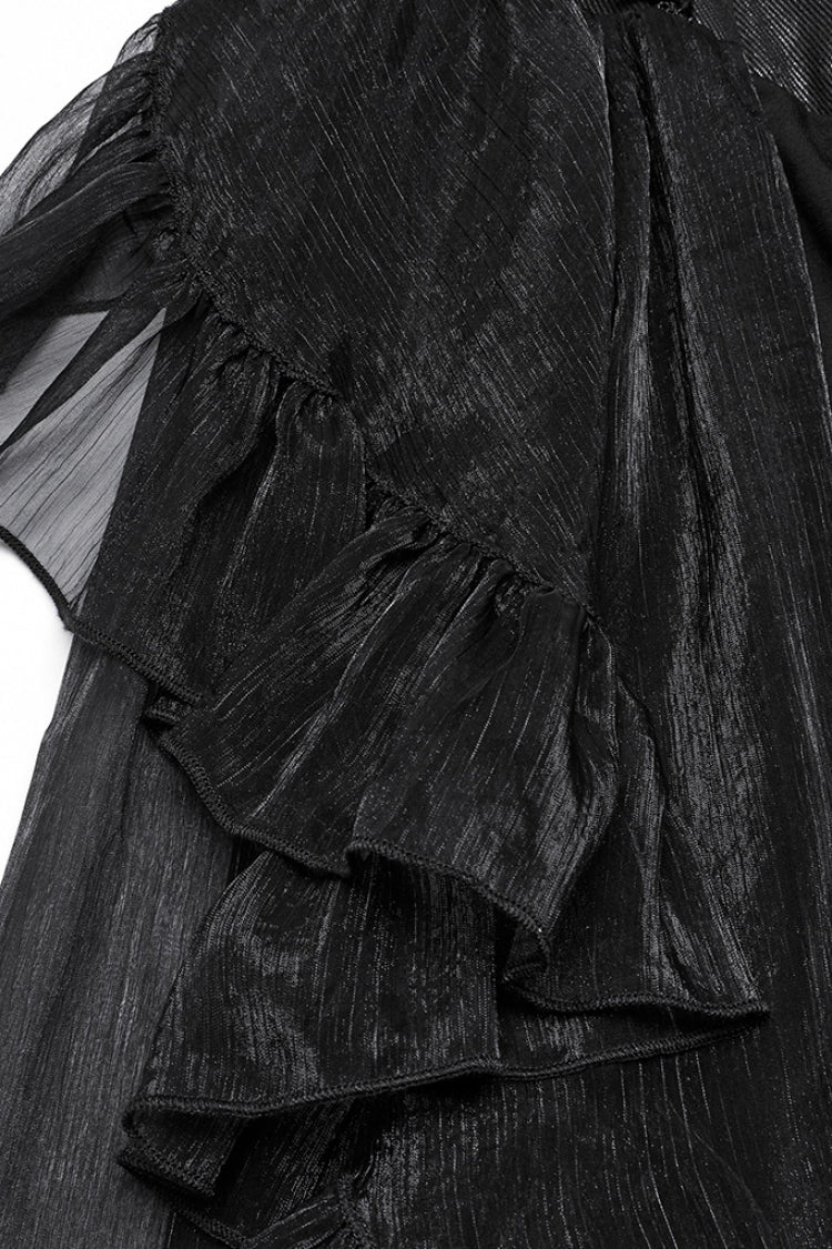 Black Ruffle Lace Women's Gothic Corset Skirt
