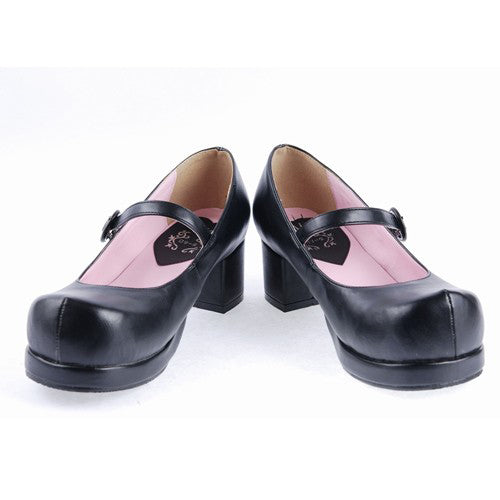 Black Simplicity Strap Platform Classic Lolita Shoes