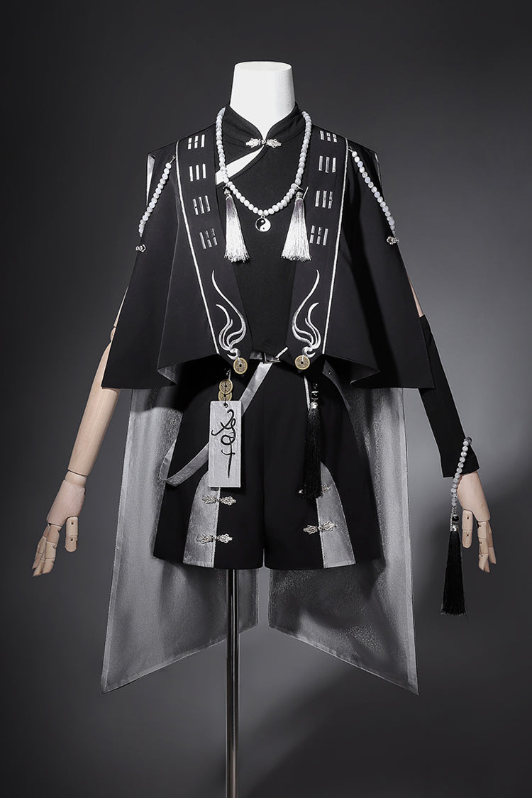 Black [The Strange End of the Immortal Sect] Sleeveless Chinese Style Ouji Lolita Set