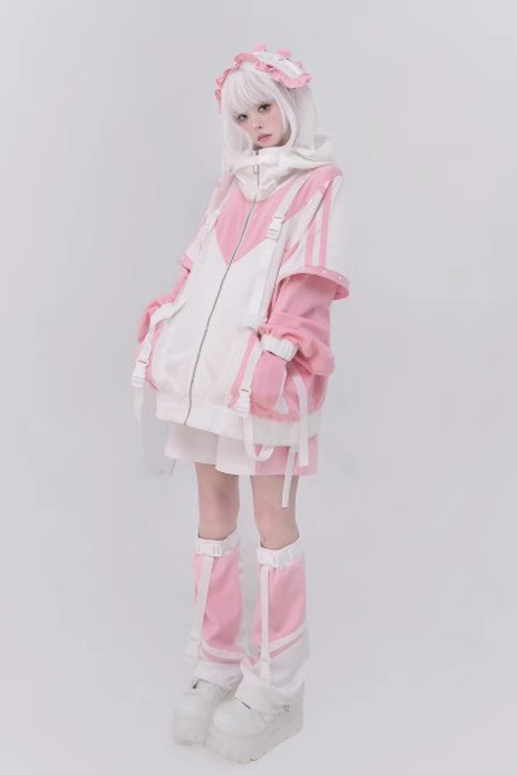 [Wing Light Machinery] Long Sleeves Print Jirai Kei Cool Coat 4 Colors