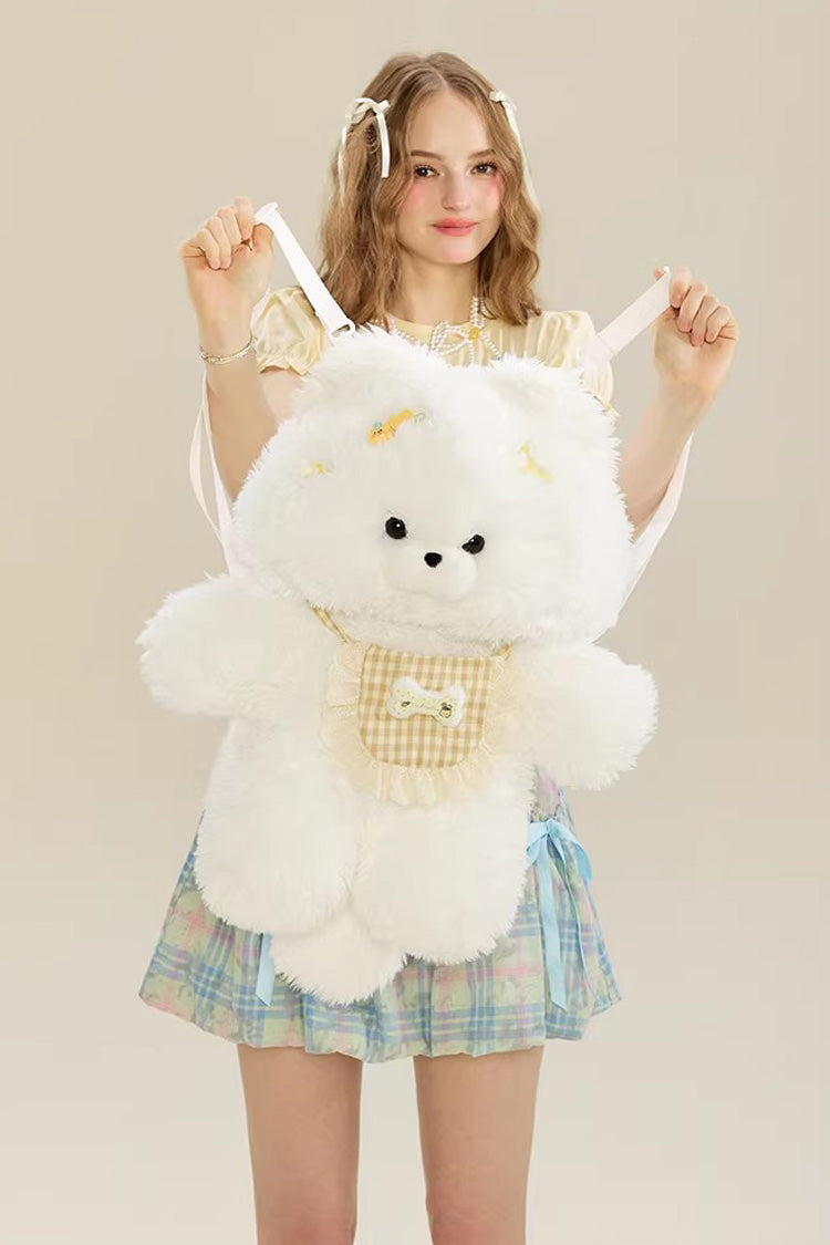 White Cute Samoyed Plush Toy Sweet Lolita Dog Backpack