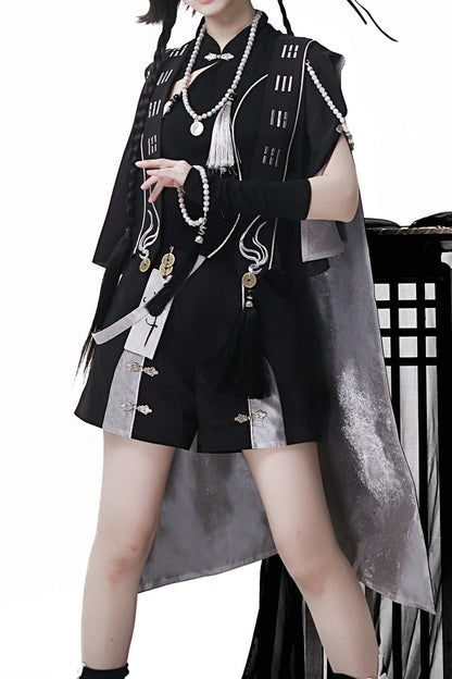 Black [The Strange End of the Immortal Sect] Sleeveless Chinese Style Ouji Lolita Set