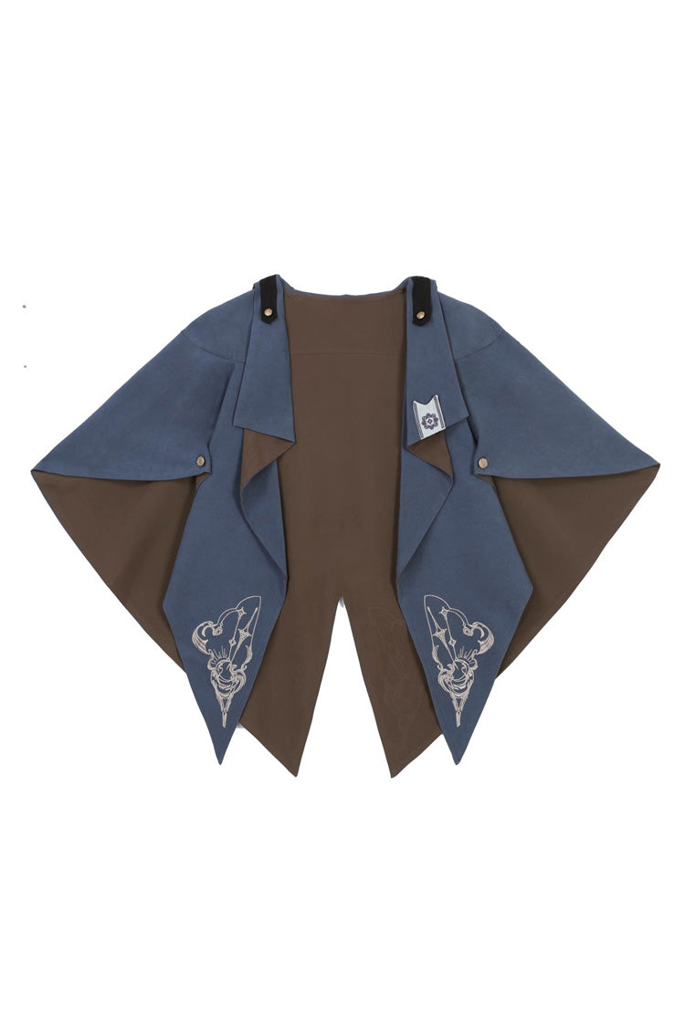 Blue [Little Detective] Print Ouji Prince Handsome Lolita Cloak