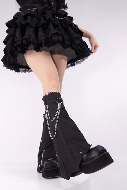 Covenant Cross Irregular Chain Gothic Lolita Leg Warmers 2 Colors