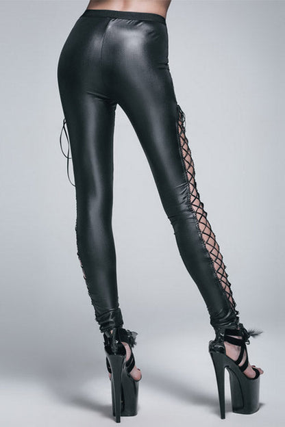 Gothic Flocking Printed Mesh Sexy Leggings Womens Pants