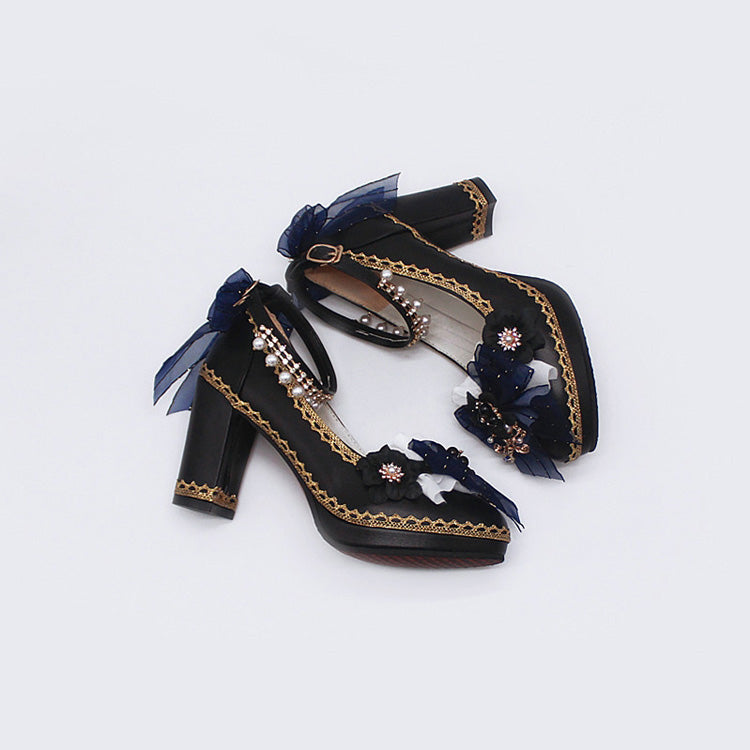 Bowknot Lace Sweet Lolita High Heels 6 Colors