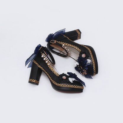 Bowknot Lace Sweet Lolita High Heels 6 Colors