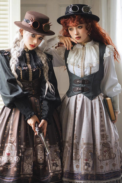 Demon Hunting Notes PU Gothic Punk Lolita Vest 2 Colors