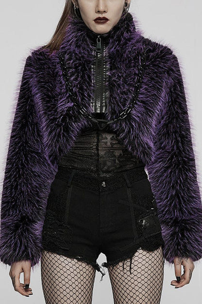 Detachable Chain Long Sleeves Womens Steampunk Short Coat 2 Colors