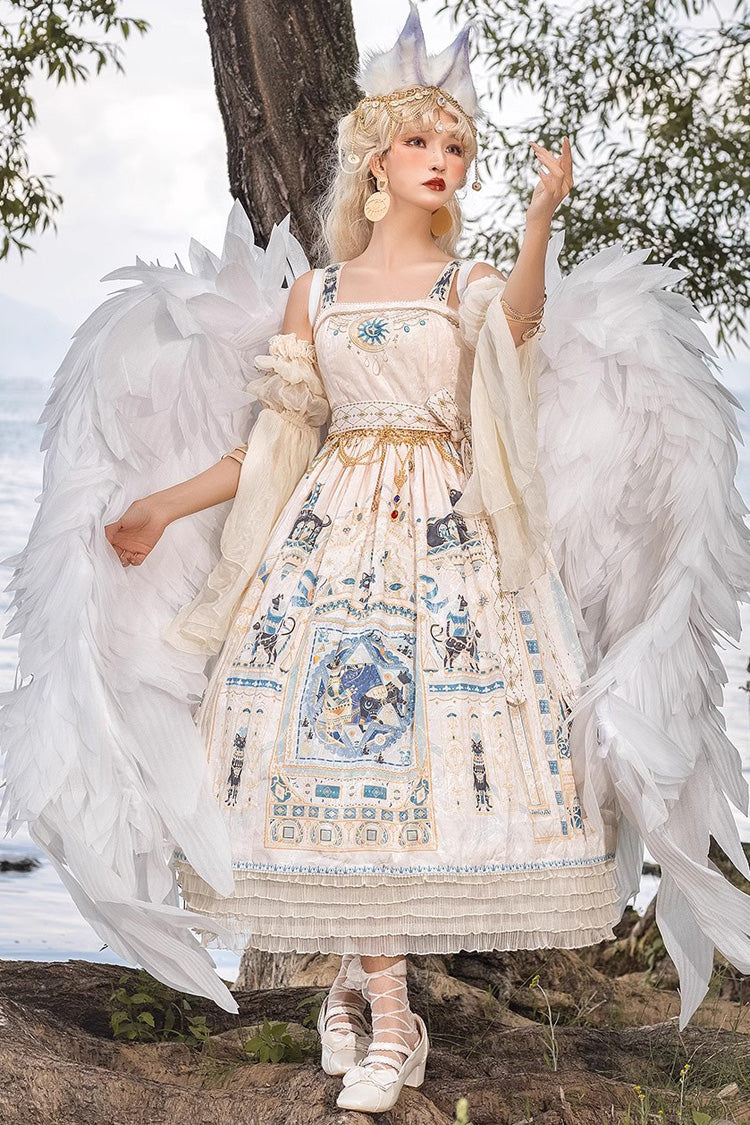 Dusk Best Egyptian Style Print Ruffle Gothic Lolita Dress 3 Colors
