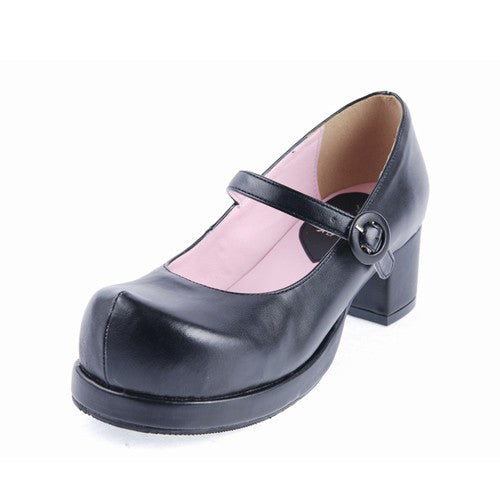 Black Simplicity Strap Platform Classic Lolita Shoes