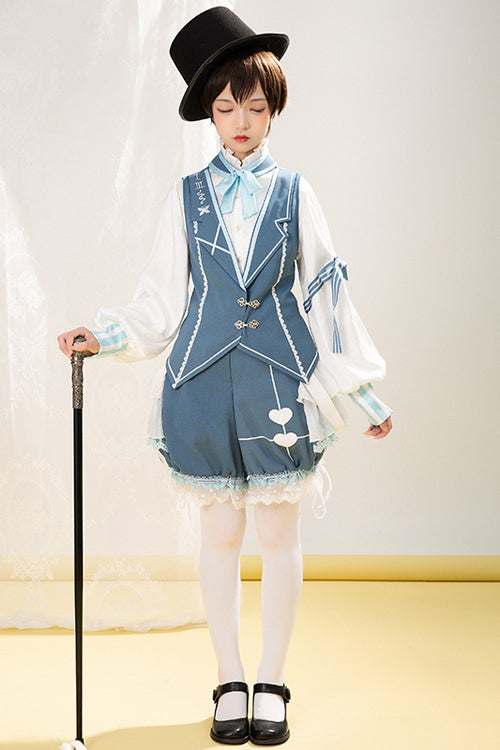Alice Detective Retro Genuine White Ouji Lolita Blouse