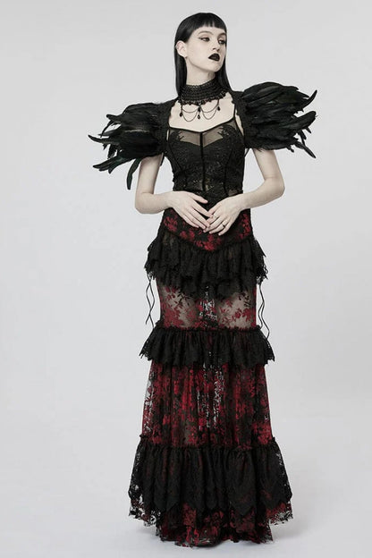 Black Sleeveless Lace Slim Sheer Womens Gothic Sling Vest