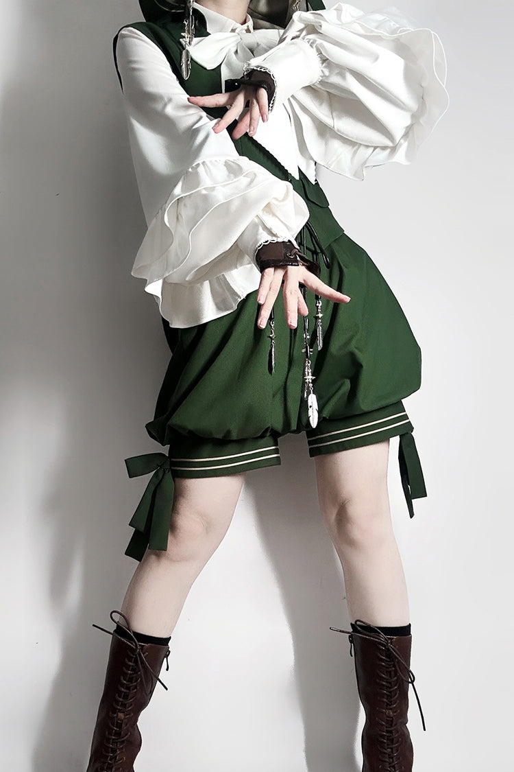 Green [Rabbit Feather] Sweet Prince Handsome Ouji Lolita Vest