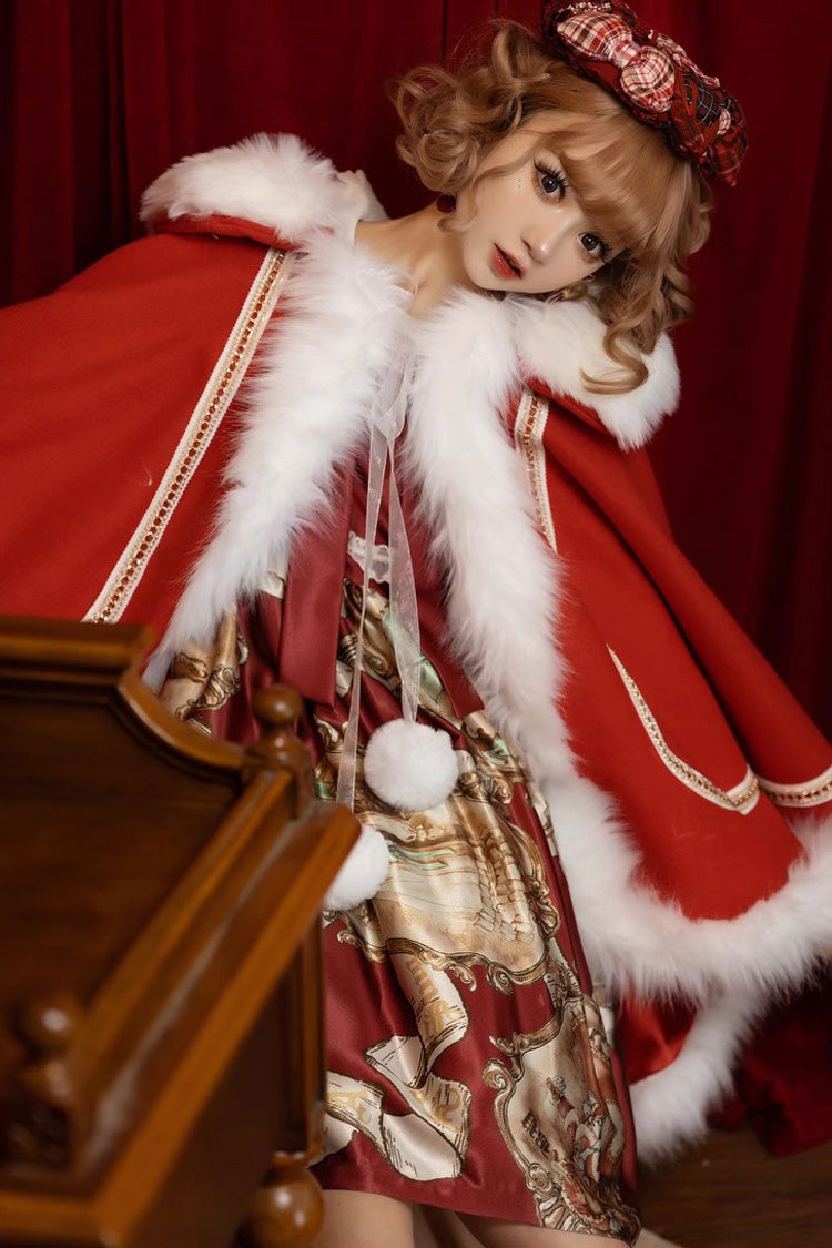 [Snowflake Ballad] Sweet Princess Fur-Collar Lolita Coat Cloak 7 Colors