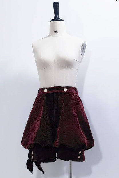 Red [Rabbit Hunt] Sweet Prince Handsome Ouji Lolita Shorts