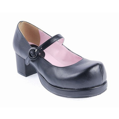 Black Simplicity Strap Platform Classic Lolita Shoes
