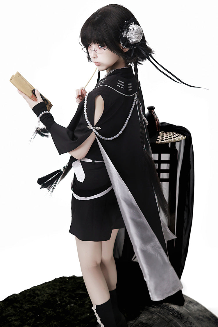Black [The Strange End of the Immortal Sect] Sleeveless Chinese Style Ouji Lolita Set