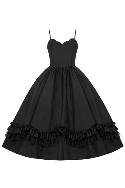Black Symphony of the Night Solid Color Jacquard Gothic Lolita Jsk Dress