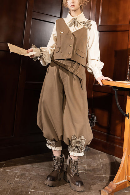 Coffee Brown Cute and Handsome Secret Morning Post Series Ouji Lolita Vest