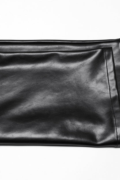 Black Print Men's Punk Leather Pants