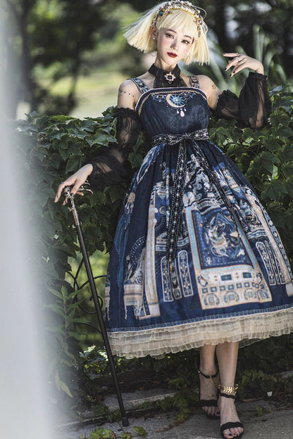 Dusk Best Egyptian Style Print Ruffle Gothic Lolita Dress 3 Colors