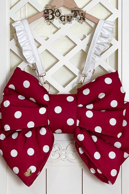 Red/White Polka Dot Print Bowknot Shaped Sweet Lolita Backpack
