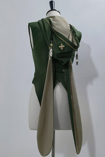 Green [Rabbit Feather] Sweet Prince Handsome Ouji Lolita Vest