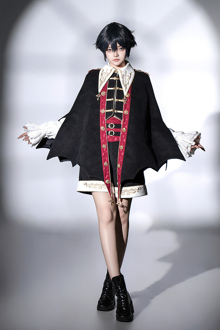 Black [Vampire Noble Court] Long Sleeves Embroidery Gothic Prince Handsome Ouji Lolita Set