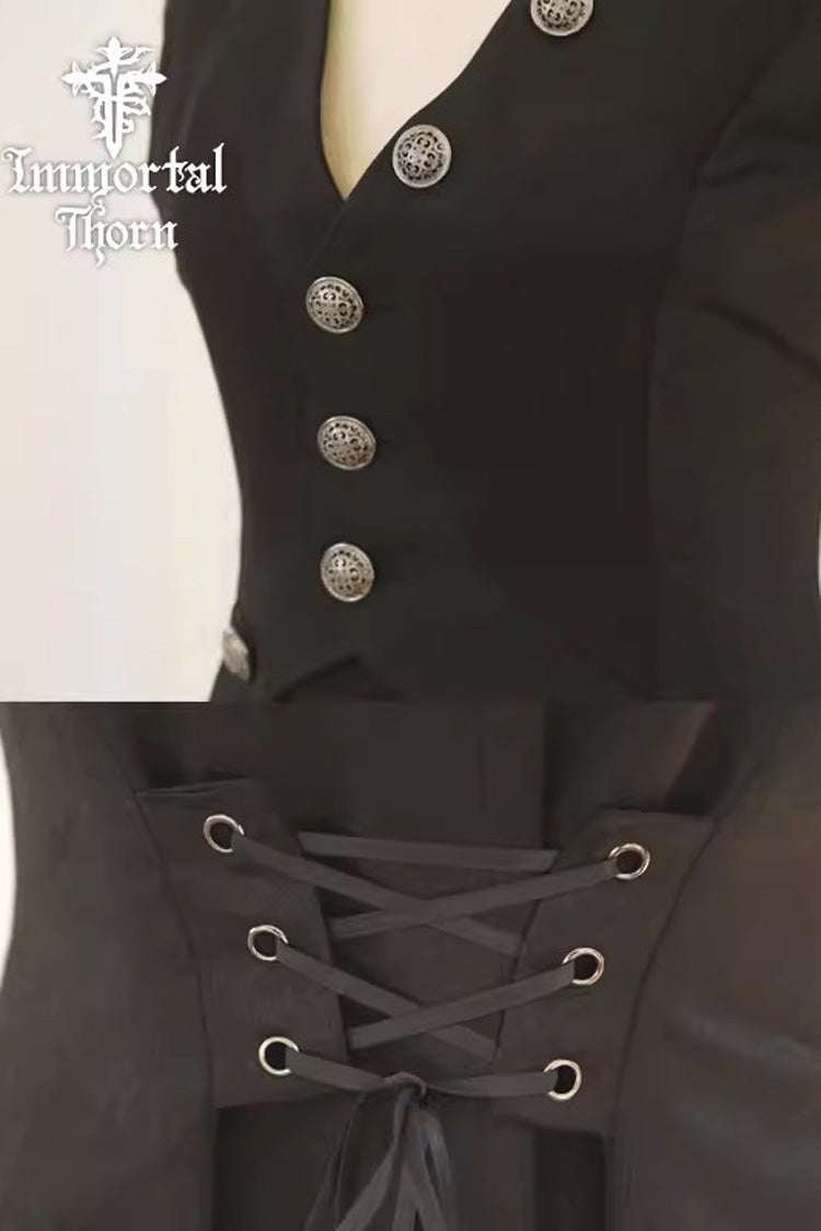 Black The Eternal Poem of True Night Sleeveless Vintage Elegant Prince Ouji Lolita Vest Coat