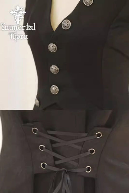 Black The Eternal Poem of True Night Sleeveless Vintage Elegant Prince Ouji Lolita Vest Coat