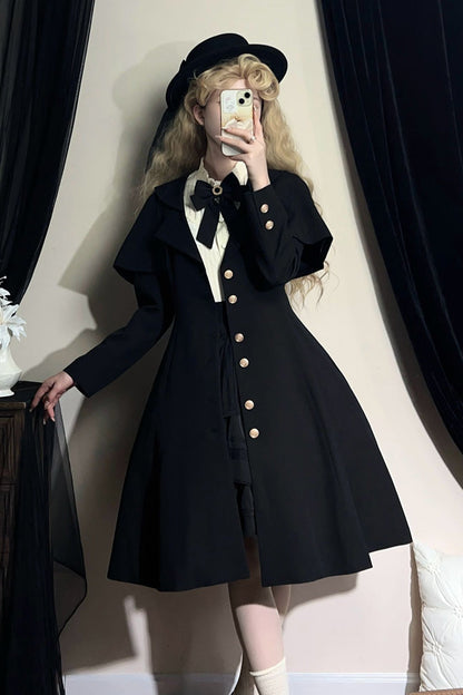 Black [Rich Girl] Long Sleeves Gothic Lolita Coat