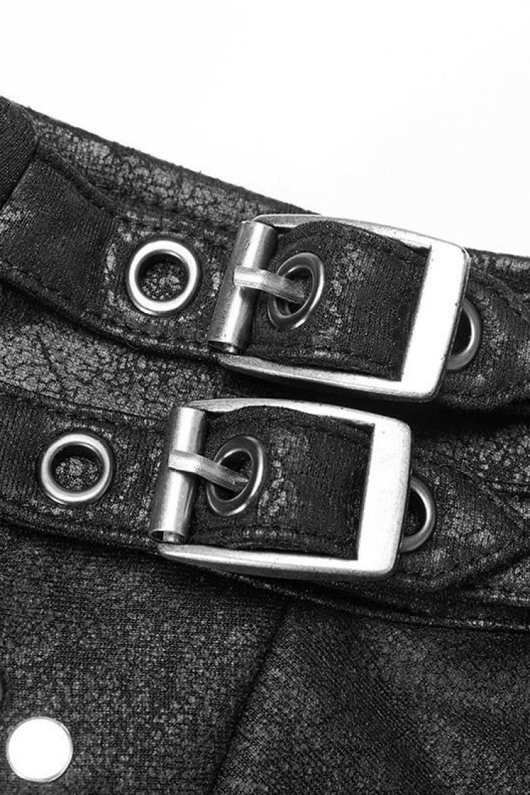 Women's Stand Collar Rivet Buckle Steampunk One-Arm Jacket 2 Colors