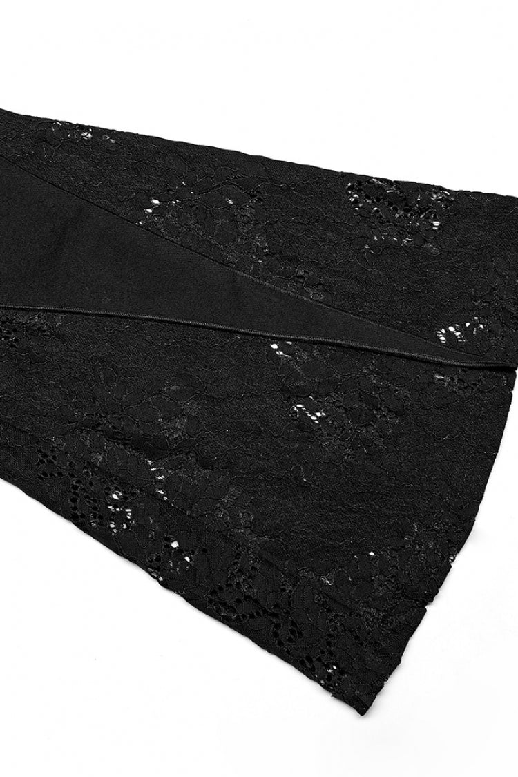 Black Stitching Lace Slim Women's Gothic Flared Pants