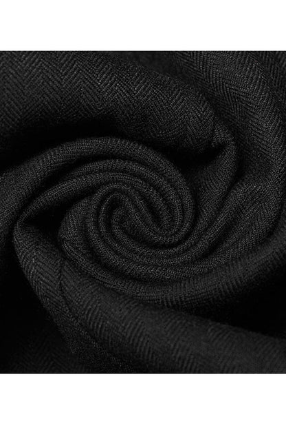 Black Punk Jacquard V-Neck Stitching Three Dimensional Engraving Hand Sewn Button Lace Short Men's Vest