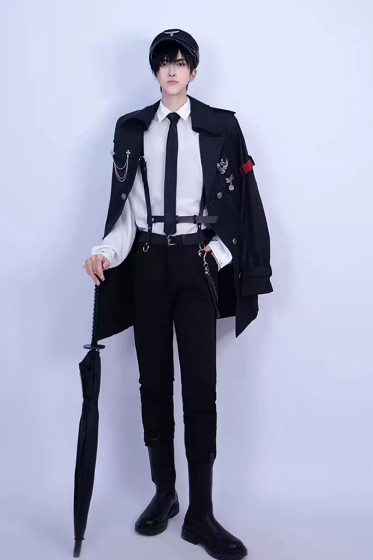 Black [The Judge] Long Sleeves Gothic Military Handsome Ouji Lolita Coat