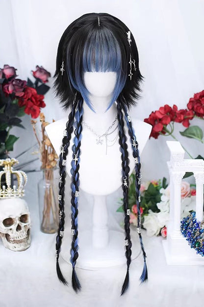 Japanese Style Highlight Trendy Girl Long Braided Sweet Lolita Wig 4 Colors