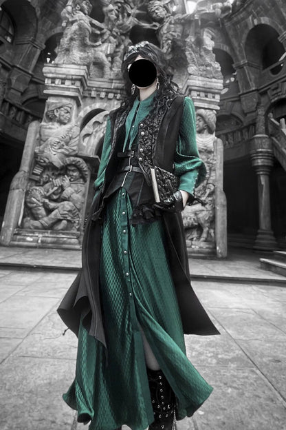 Black Sleeveless Print Gothic Prince Handsome Ouji Lolita Vest