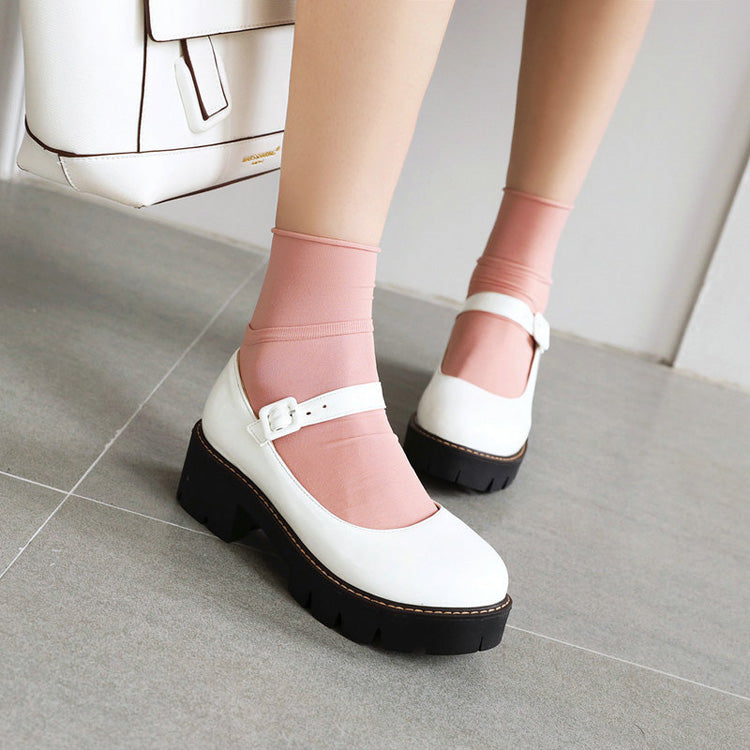 PU Leather Puppy Heel Classic Lolita Shoes 4 Colors