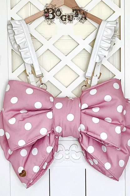 Pink/White Polka Dot Print Bowknot Shaped Sweet Lolita Backpack