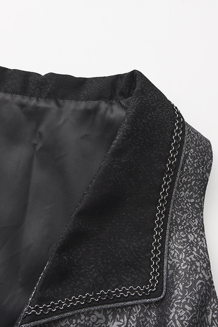 Silver [Eternal Dislocated Boundary] Sleeveless Lace Slim Gothic Elegant Prince Handsome Lolita Long Coat