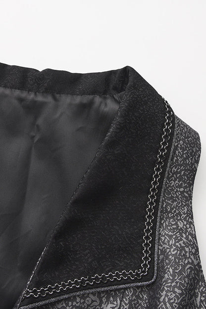 Silver [Eternal Dislocated Boundary] Sleeveless Lace Slim Gothic Elegant Prince Handsome Lolita Long Coat