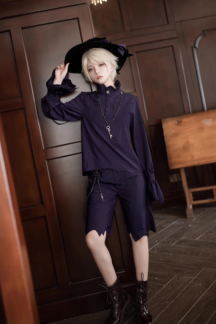 Blue/Purple Irregular Medieval Ouji Fashion Lolita Shorts