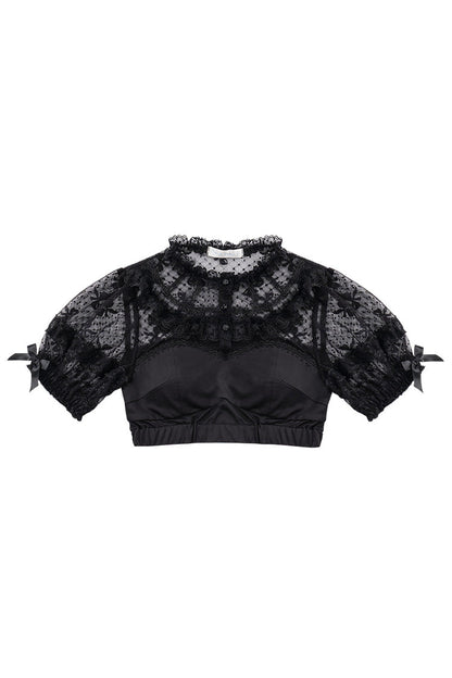 Detachable Pad Puff Sleeves Sweet Lolita Short Shirt 3 Colors