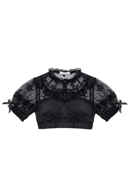 Detachable Pad Puff Sleeves Sweet Lolita Short Shirt 3 Colors