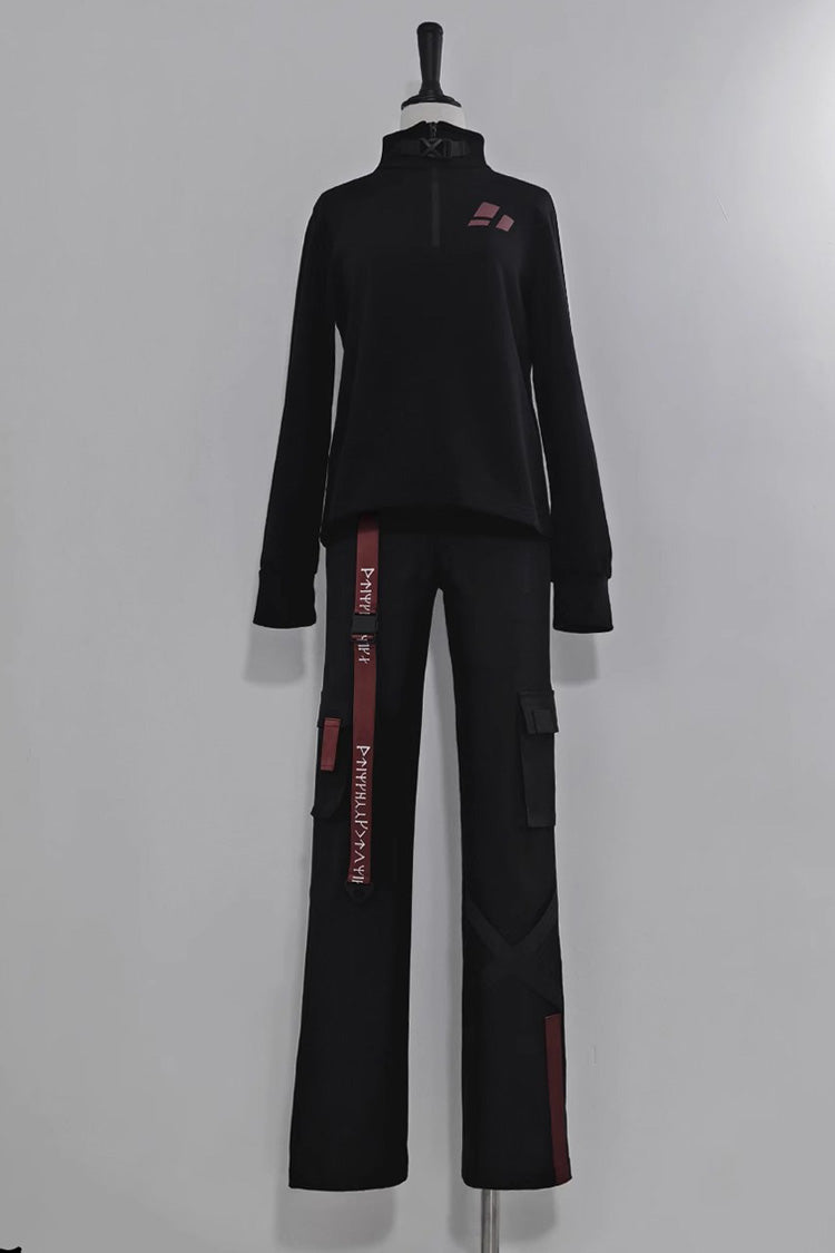 Black Unmarked Blade Gothic Handsome Ouji Lolita Long Pants