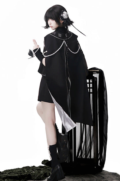 Black [The Strange End of the Immortal Sect] Sleeveless Chinese Style Ouji Lolita Set